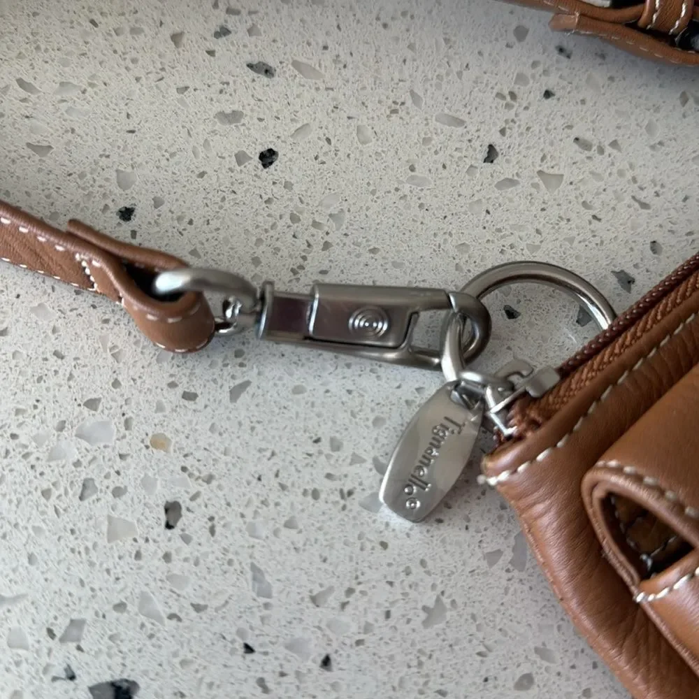 Tignanello Genuine Brown Leather Crossbody Travel Casual Shoulder Bag Versatile - Picture 11 of 13